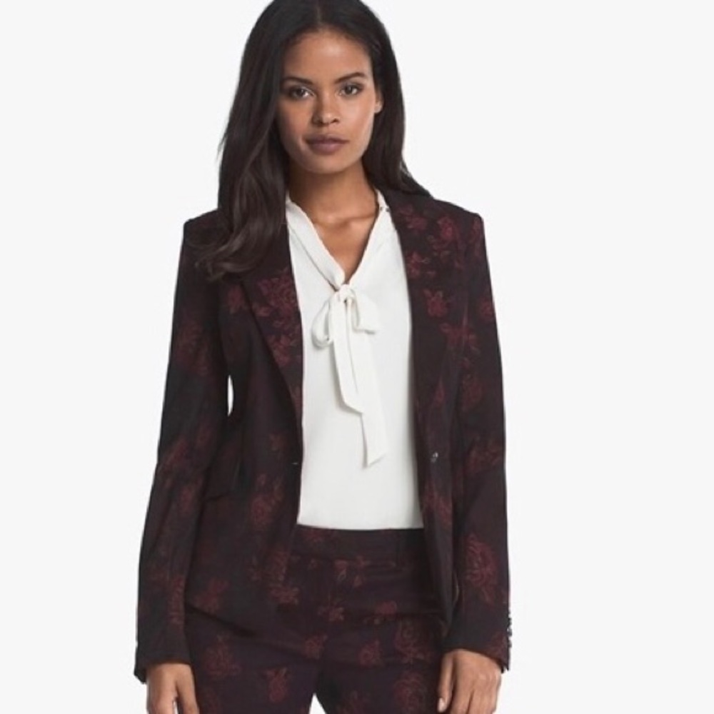 WHBM rose print jacquard skirt suit - Picture 3 of 16